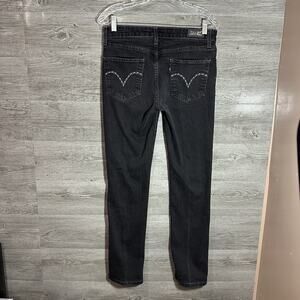 Levis Womens Black Mid Rise Skinny Denim Jeans 30”x32”